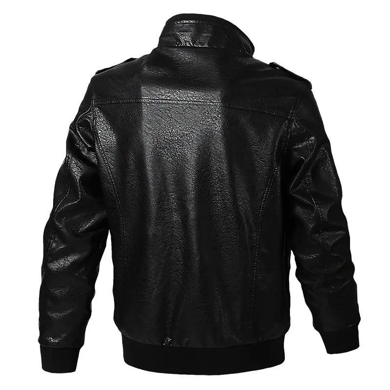

2019 Spring And Autumn Loose And Plus-sized Multi-pockets MEN'S Leather Coat Casual Washing Locomotive PU Leather Jacket
