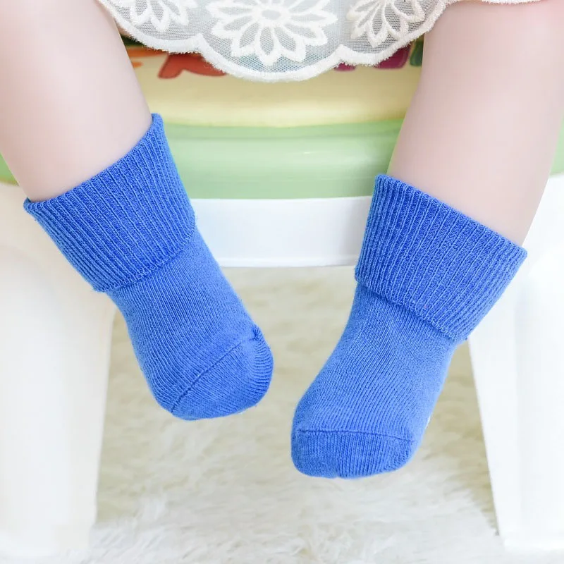 Детские носки хлопковые носки-башмачки для маленьких девочек дышащие дезодорирующие нескользящие носки для мальчиков простые милые белые носки - Цвет: Синий