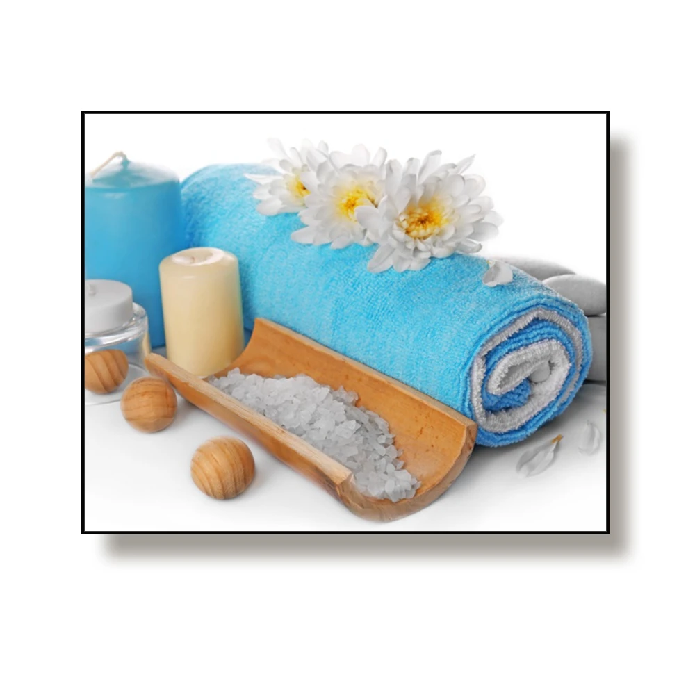 Canvas Painting Bath towel bath salt candle Nordic Art Poster Picture Wall Decor Modern Home Decoration For Living room bathroom