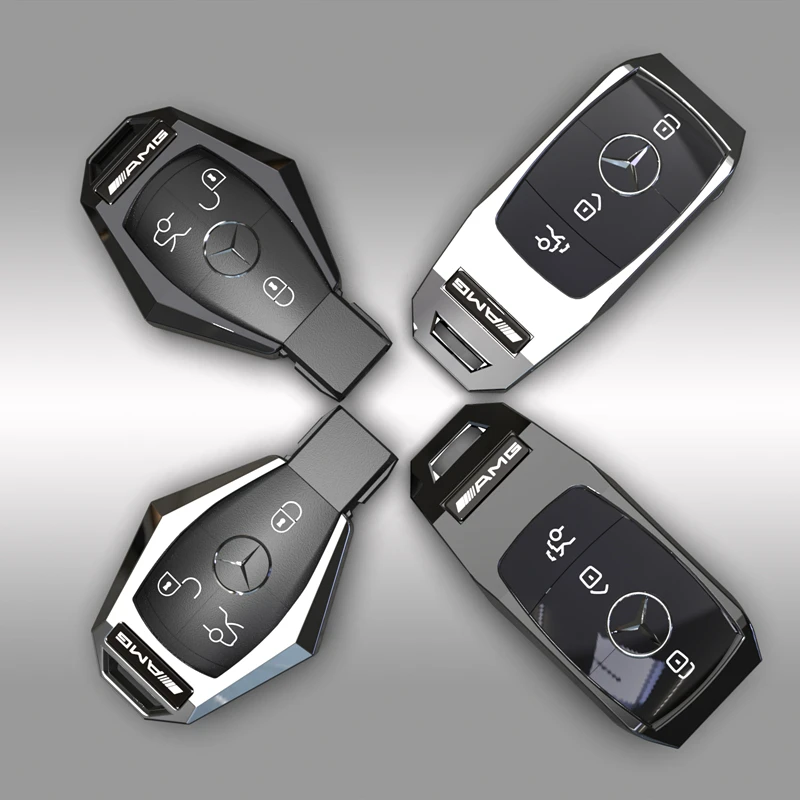 

Car Key Case Cover For Mercedes Benz W203 W210 W211 W124 W202 W204 W212 W176 AMG Accessories Keychain Holder Keyring