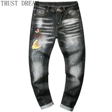 2019 New Autumn Man Stretch Jeans Emdroidery Butterfly Printed Dot Men Slim Jeans Casual Pants Streetwear Fashion Male trousers Jeans 2019 New Autumn Man Stretch Jeans Emdroidery Butterfly Printed Dot Men Slim Jeans Casual Pants Streetwear Fashion Male trousers Jeans