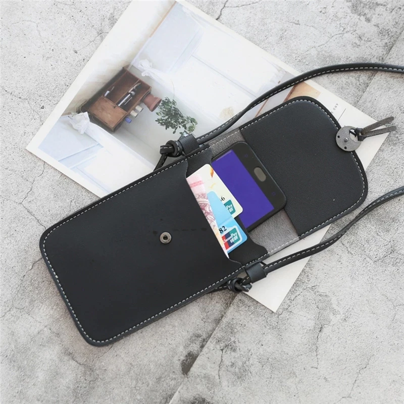Transparent Touch Screen Retro Simple Mobile Phone Bag 2021 Women PU Chain Messenger Bags Small Flap Bag Mini Shoulder Bag