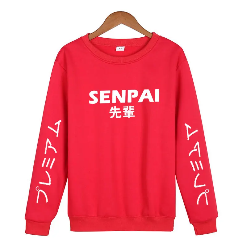 Модная толстовка с капюшоном SENPAI японский уличная многоцветная Женская толстовка с буквенным принтом пуловер Sudadera Hombre - Цвет: RED-WB03