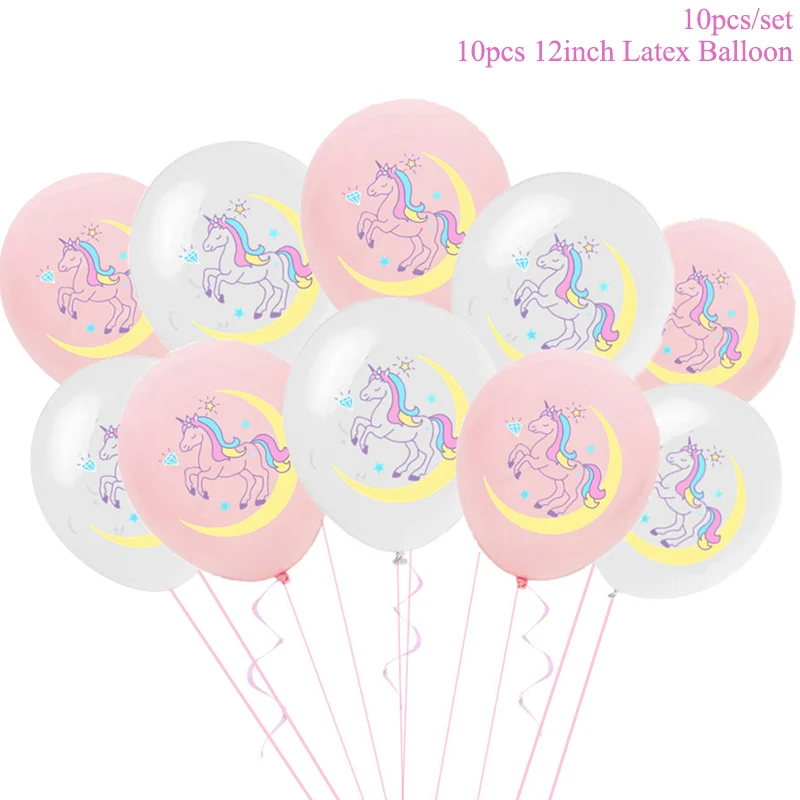 Unicorn Balloons 3 CHZLL Единорог торт Топпер свадебный Кекс Украшение детский душ Декор С Днем Рождения вечерние принадлежности детский Единорог Декор - Цвет: Unicorn Balloons 3