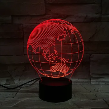 

3D Lamp Tellurion The Earth Australia Awesome Gift for Children 7 Color with Remote for Holiday Decoration Led Night Light Lamp