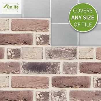 

FUNLIFE New Products Strip Brick Decorative Sticker UB037 American Hot Selling Brown Imitation zhuan wen Wall Stickers