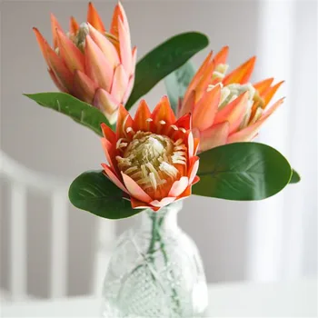 

NEW Fake Single Stem Protea Cynaroides 15.75" Length Simulation Protea Cynaroides Flower for Home Decorative Wedding Centerpiece