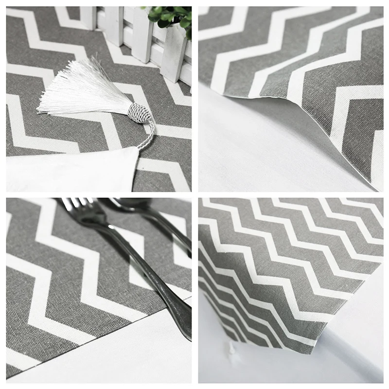 Cotton Modern Striped Table Runner