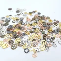 50pcs/lot 7-15mm Mixed Mechanical Steampunk Cogs & Gears Charm Alloy Jewelry Accessories DIY Necklace Bracelet Charms Making