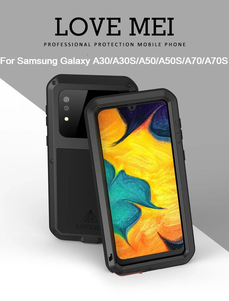 Алюминиевый металлический бронированный чехол для Samsung Galaxy A30 A30S A50 A50S A70 A70S