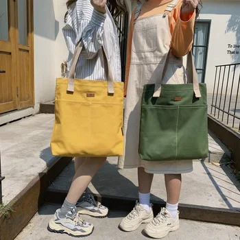 

2020 summer new canvas bag female Korean version of the simple handbag literary style large capacity shoulder diagonal bag