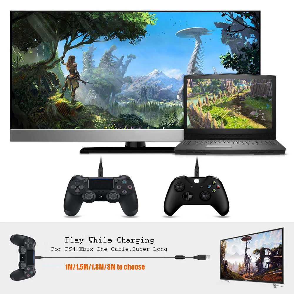 Микро USB кабель зарядного устройства для PS4/Xbox один контроллер шнур питания Sony