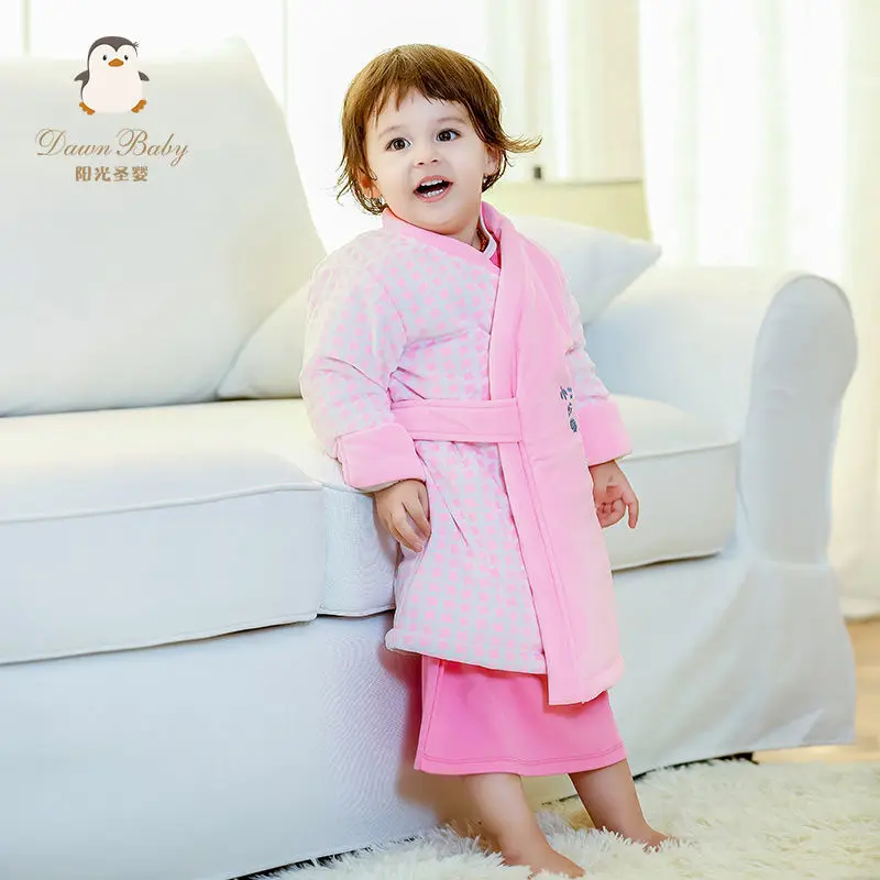 Nightgown Baby Long-sleeved Kids Pajamas winter Girls Boys Sleepwear Nightwear Baby Infant Clothes Cartoon Pajama Sets