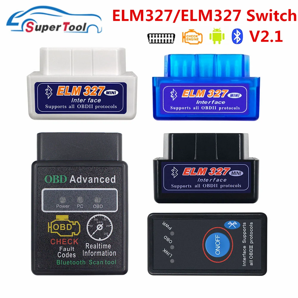 Автоматический диагностический инструмент HHOBD ELM327 Bluetooth V2.1 HH OBD ELM 327 2 1