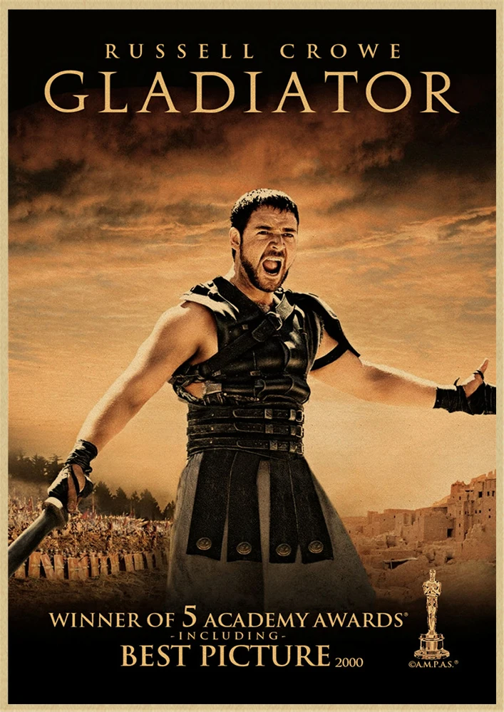 Gladiator Classic Movie Kraft Paper Poster Bar Cafe Living Room Dining room Wall Decorative Paintings movie poster home decor posters