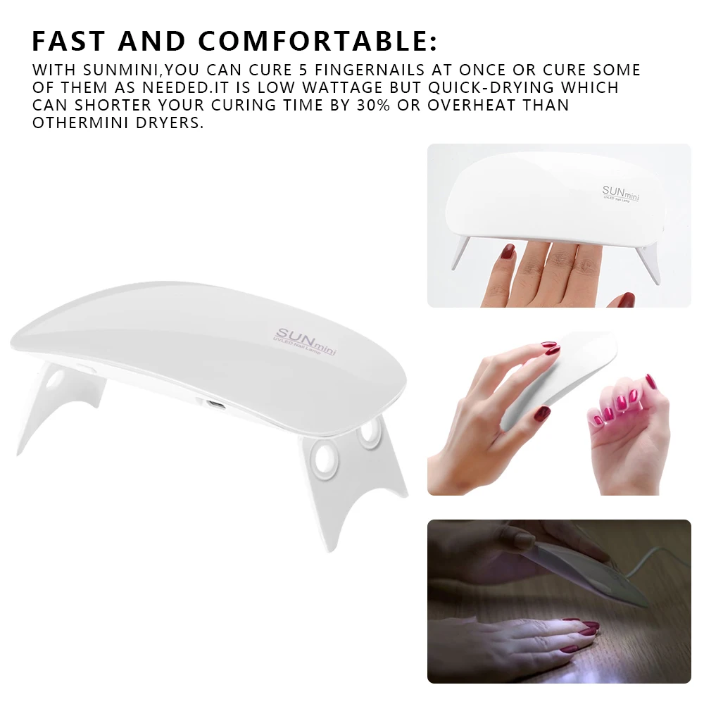 Hot Sale Nail Dryer For Nail LED UV Lamp 36W MINI USB Lamp For Manicure LCD Display Drying All Gels Nail Polish Nail Art Tools - Color: 6W USB