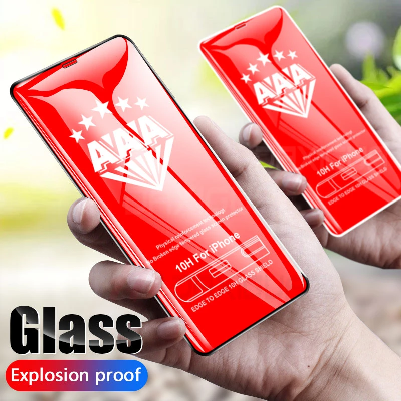 

Curved Full Cover Protective Glass For iPhone 11 Pro X XS Max XR Tempered Screen Protector Glass On iPhone 6 6S 7 8 Plus X Film