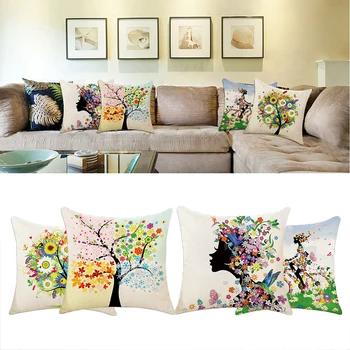 

4 Pcs Pillowcases Tropical Rainforest Motif Decorative Botanical Plants Pillow Case Colorful Printed Home Hotel