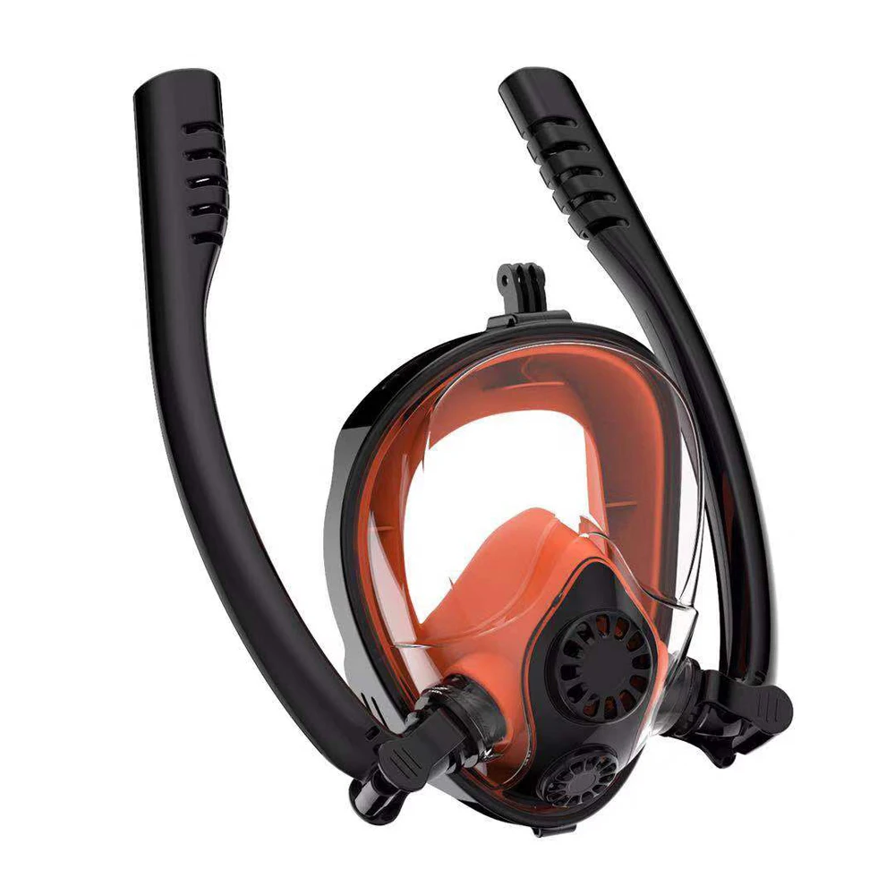 

Double Breath Tube Swimming Mask Full Face Under Water Snorkel Masks Anti-Fog Anti-Leak Snorkeling Diving Mask For Diving