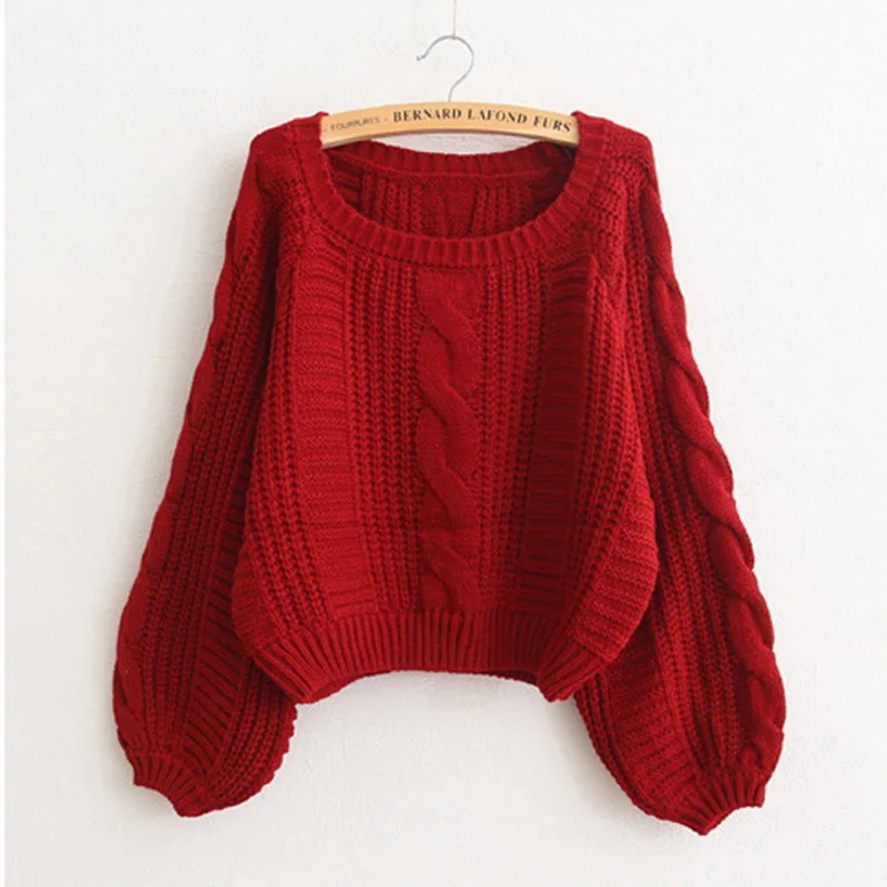 Women Pull O Neck Sweaters 2020 Sweater Women Sweater Jumper Candy Color Harajuku Chic Short Sweater Twisted Pull Girl