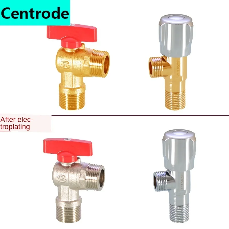 Water Level Control Valve Large Flow Angle Valve for Gas Water Heater 1/2IN 3/4IN Full Open Diameter Ball Core Hot and Cold Water Stop