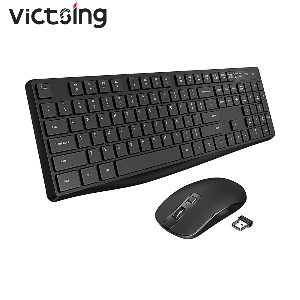 VicTsing PC230 Drahtlose Tastatur Und Maus Set 104 Tastenkappen Tastatur USB Stille Maus Set Für