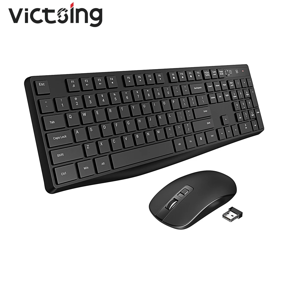 VicTsing PC230 teclado y ratón inalámbricos, juego teclas, Mouse silencioso USB PC, ordenador portátil y de teclado y ratón| - AliExpress