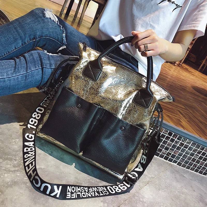 

Bags for Women 2019 New Tide Korean Version of The Messenger Bag Wide Shoulder Strap Women Bag Handbag Wild Shoulder Large Bags