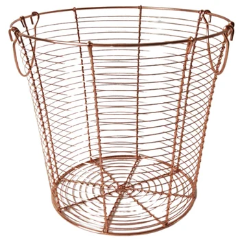 

Hot Sale Copper Wire Storage Basket Bin Wire Mesh Barrel Flower Display Vase Bucket Toiletries Collection Baskets Novelty Storag