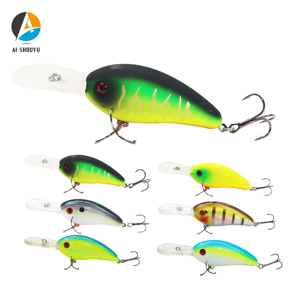 AI-SHOUYU 1 шт. новинка 100 мм 16 г Crankbait с 2 тройными крючками рок кривошипная приманка с шариком плавающая жесткая приманка-вобла приманка