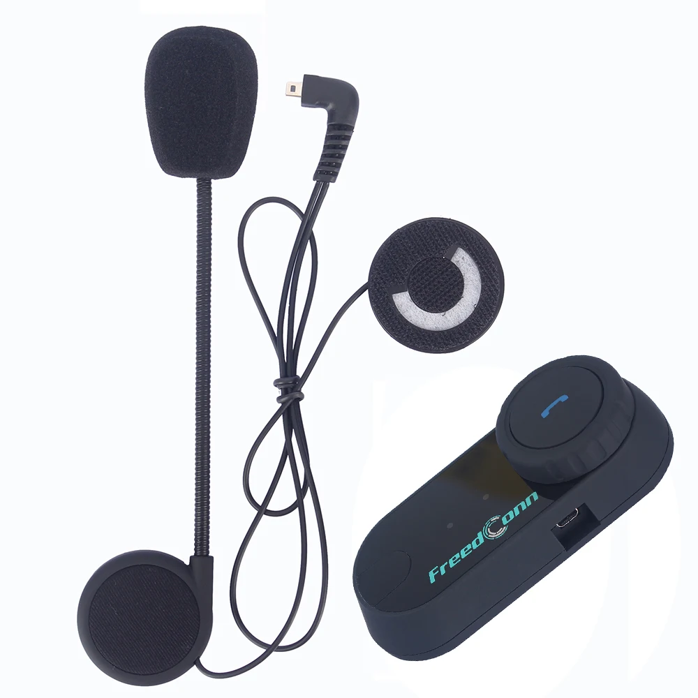 FreedConn T-COMOS Bluetooth переговорные мотоциклетный шлем гарнитура беспроводной домофон+ FM радио мягкий и жесткий микрофон - Цвет: hard microphone