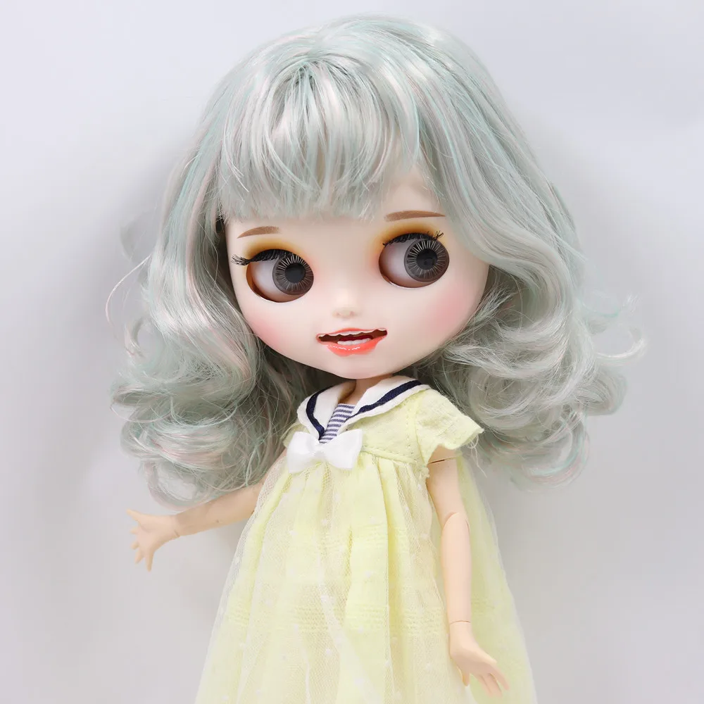 Ледяной обнаженный Blyth кукла No. BL4006/1017 розовый микс Мятные волосы резные губы открытый рот матовые индивидуальные лица соединение тела 1/6 bjd