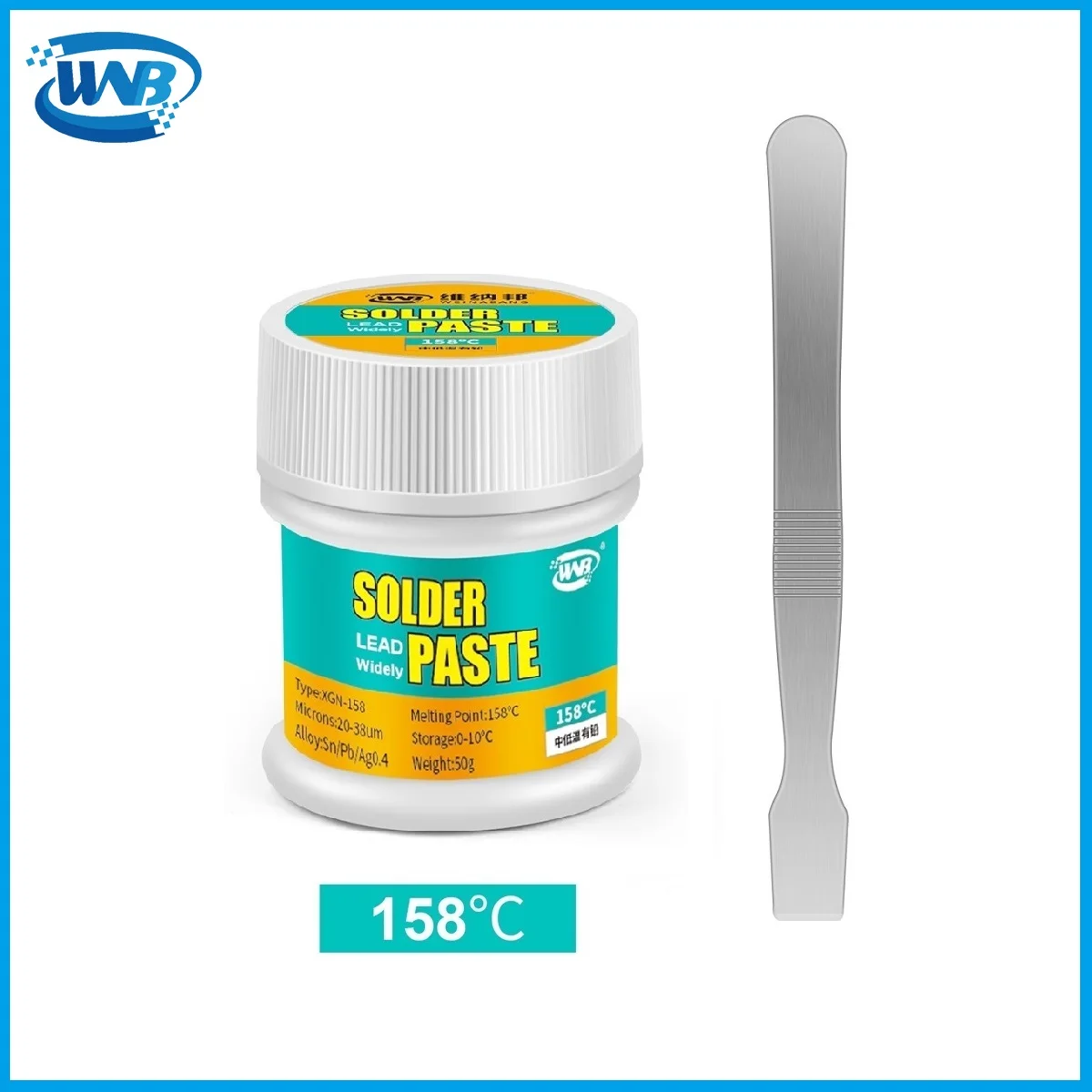 WNB 50g Leaded Sn62.8/Pb36.8/Ag0.4 Solder Tin Paste Melting Point 158℃ Soldering Paste Welding For SMD PCB Circuit Board Repair
