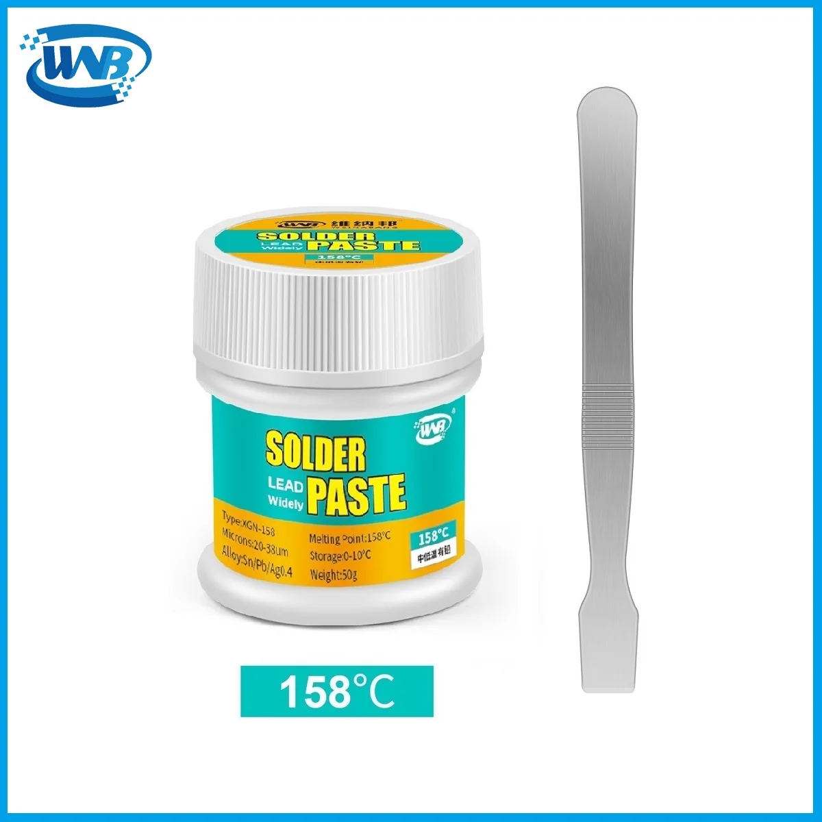 WNB 50g Leaded Sn62.8/Pb36.8/Ag0.4 Solder Tin Paste Melting Point 158℃ Soldering Paste Welding For SMD PCB Circuit Board Repair soldering paste solder sn63 pb67 for ts100 soldering iron circuit board smt smd welding flux repair tool