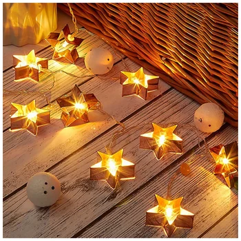 

1.5m/3m/6m Metal Heart Star LED Light Strip Warm White Light Battery Power Indoor Home Party Festival Wedding Decoration