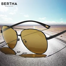 

BERTHA Photochromic Sunglasses For Driving Day Night Sunglasses Classic Aviator Sunglasses Brand Designer Yellow Lens SB8017
