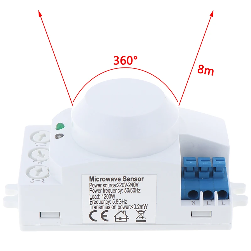 

1Set SK-810 220V 5.8GHz Microwave Movement Motion Detector Sensor Switch
