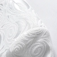 White Men's Rose Pattern Suit Jacket, Wedding Party Dress Coat, High Quality Men Slim Blazers Masculino Big Size M-6XL 2