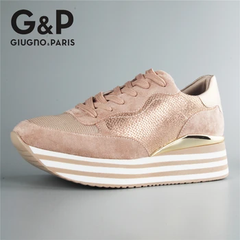 

Brand Sneakers New Women DesignerShoes Design Casual Flats Platform Fashion Bling European with Genuine Leather Insole Size 41