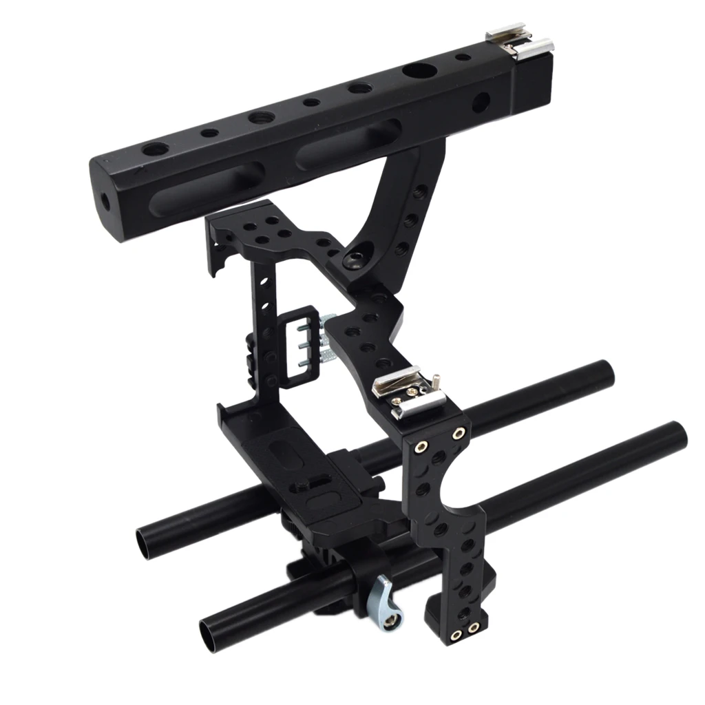 

15mm Rod Rig Camera Video Cage Kit 1/4'' Mounting Holes for Canon EOS M5 M3