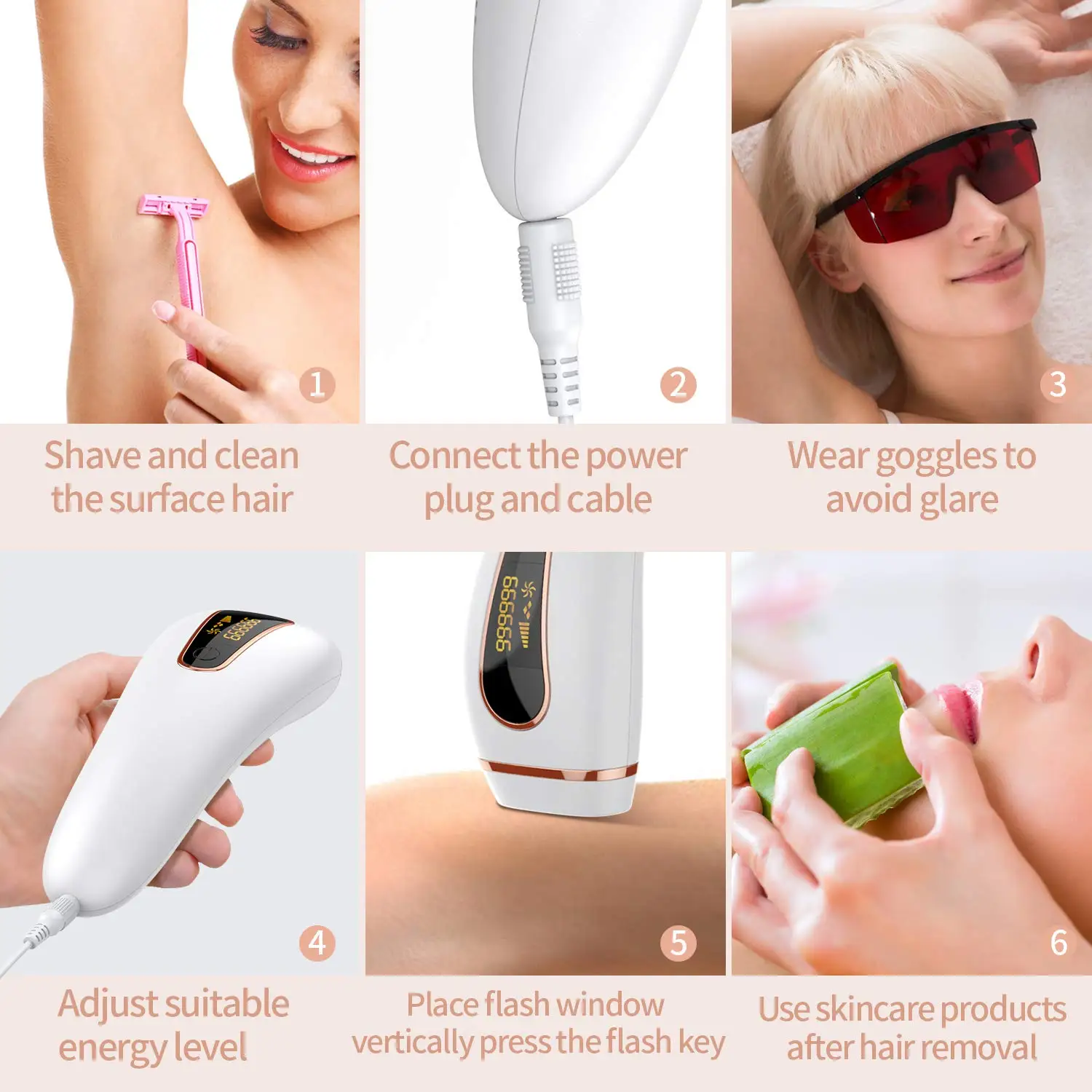 para mulheres, 999999 flash, photoepilator, display lcd,