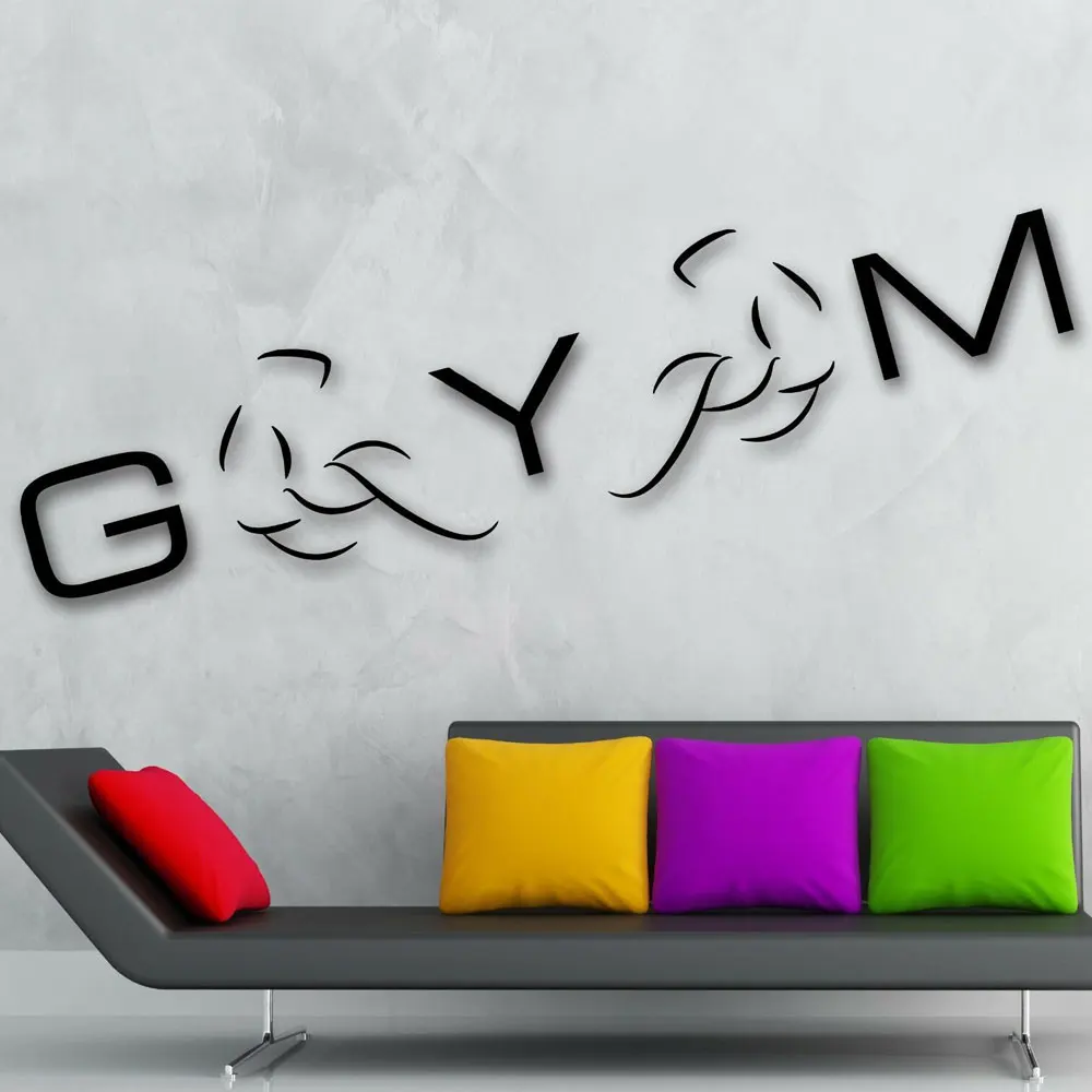 

Gym Club Muscled Fitness Sports Bodybuilding Vinyl Home Decor Room Wall Stickers Removable Interior Window Decals Murals A478