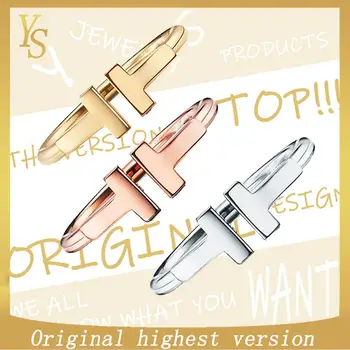 

YS TIF ring 100% S925 original high version TIF "TT" ring is fashionable