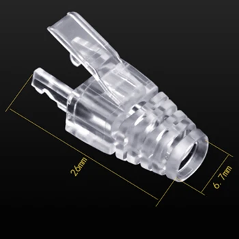 

100Pcs 6.5mm cat6 rj45 double buckle claw Ethernet connector cover PC claw cable protection sleeve aperture