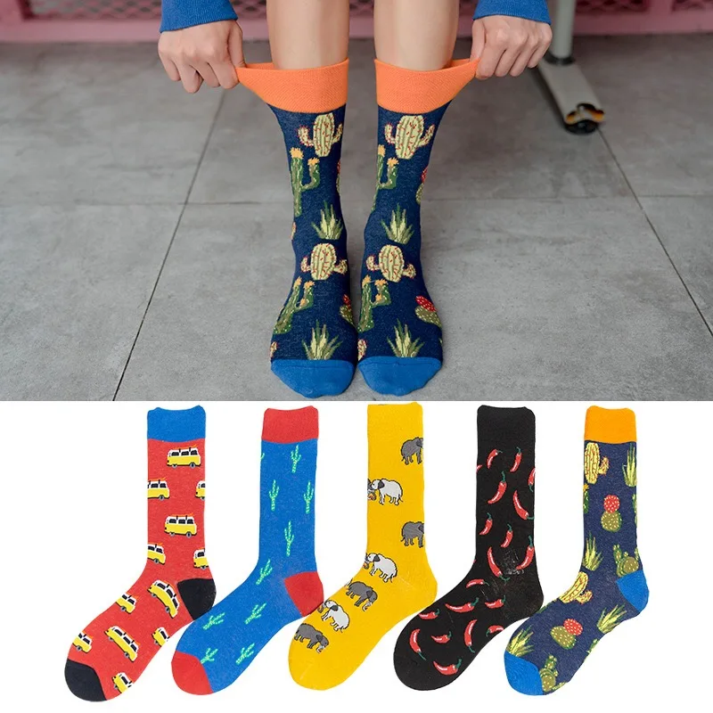 Носки в европейском и американском стиле с героями мультфильмов; милые забавные креативные носки с граффити; креативное искусство