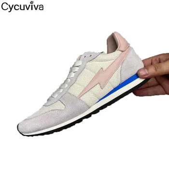 

Luxury Brand Shoes Woman Breathable Sneakers Air Mesh Mules Flat Casual Shoes Lace Up Runners Ladies Walk Shoes