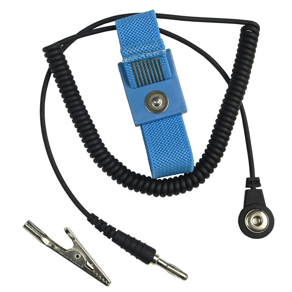 Static Control Wrist Strap Adjustable Blue 1M Ohm Resistor 