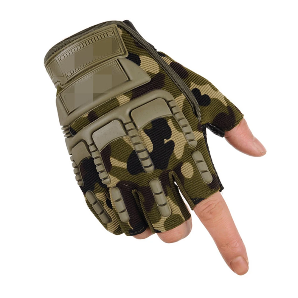 Походные перчатки с полупальцами, военная перчатка для страйкбола, защитные, для альпинизма, стрельбы, кемпинга, Нескользящие, тактические, боевые перчатки - Цвет: BZHL 4 Camouflage
