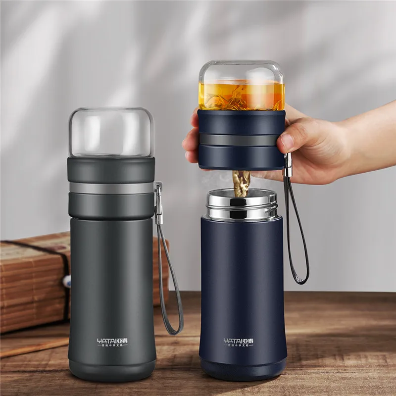 Skup Butelka termosowa filtr do herbaty z sitkiem do separacji herbaty Infuser kubek termiczny termos butelka Business Man 300ml 400ml