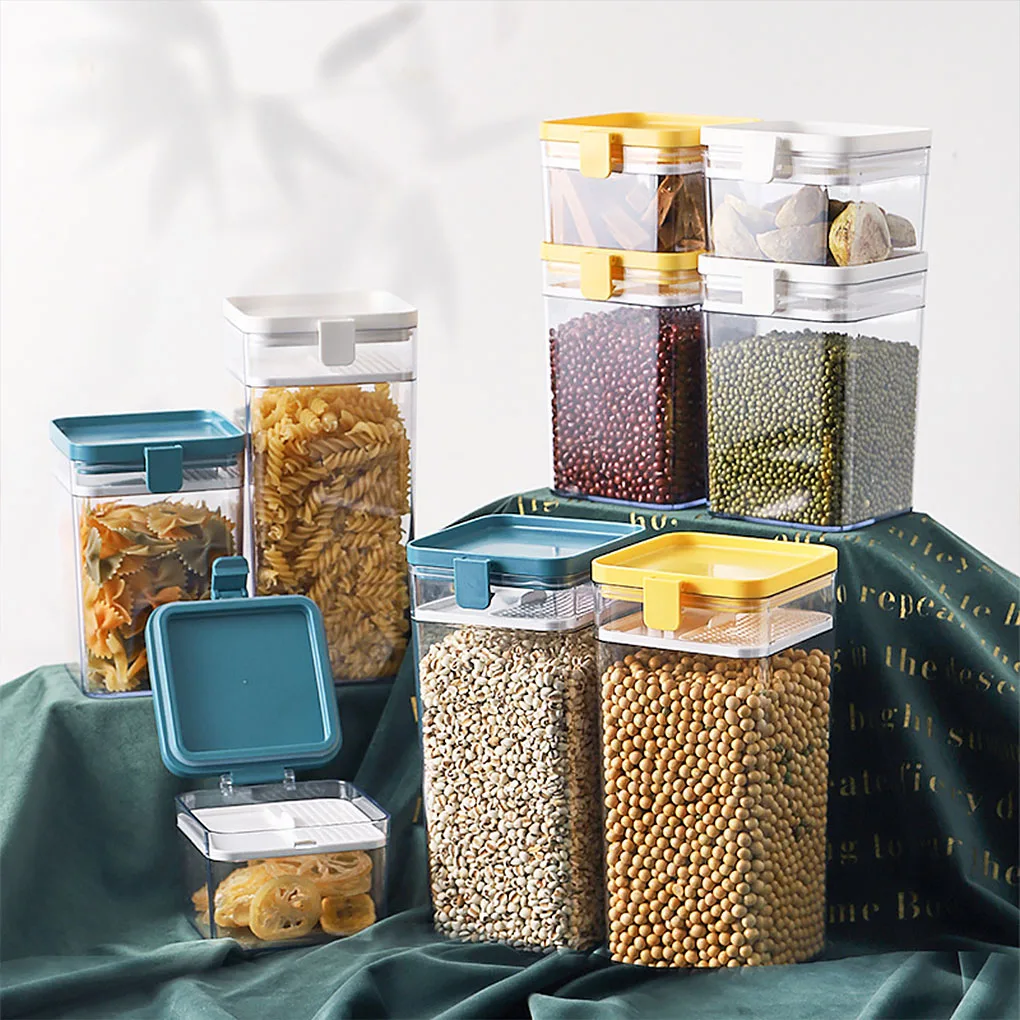 

Clear Plastic Sealed Food Tank Moisture-proof Fresh-keeping Storage Box Snack Cereal Jar Container Multigrain Storage Tank